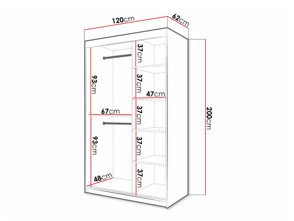 Spinta Hartford 308 (Artisan ąžuolas + Juoda)