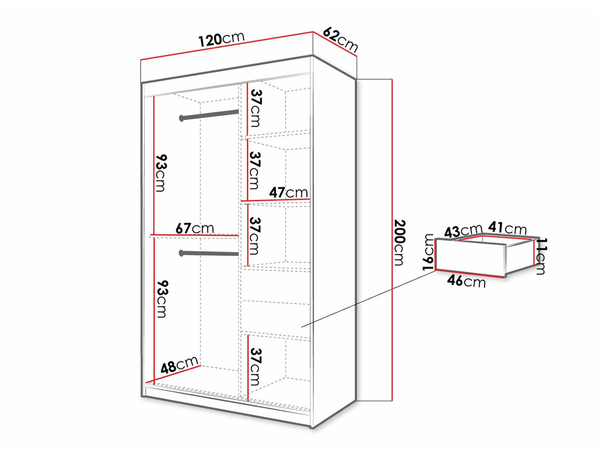 Spinta Hartford 309 (Artisan ąžuolas + Juoda)