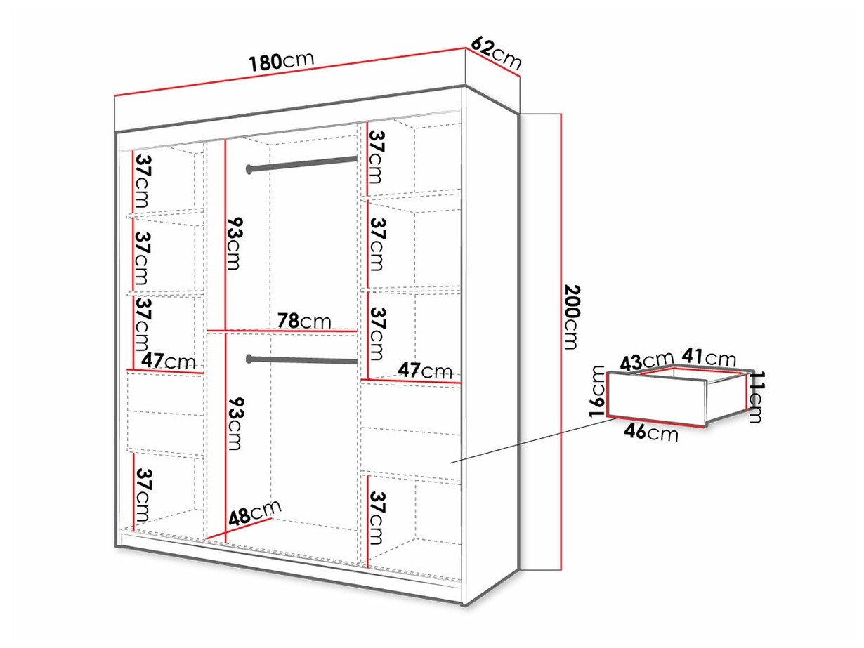 Spinta Hartford 313 (Artisan ąžuolas + Juoda)