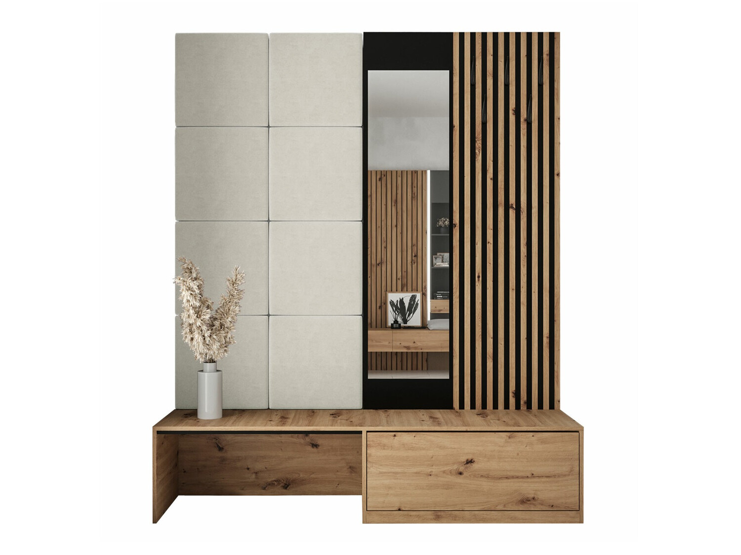 Prieškambario komplektas Fabor (Artisan ąžuolas + Manila 02)