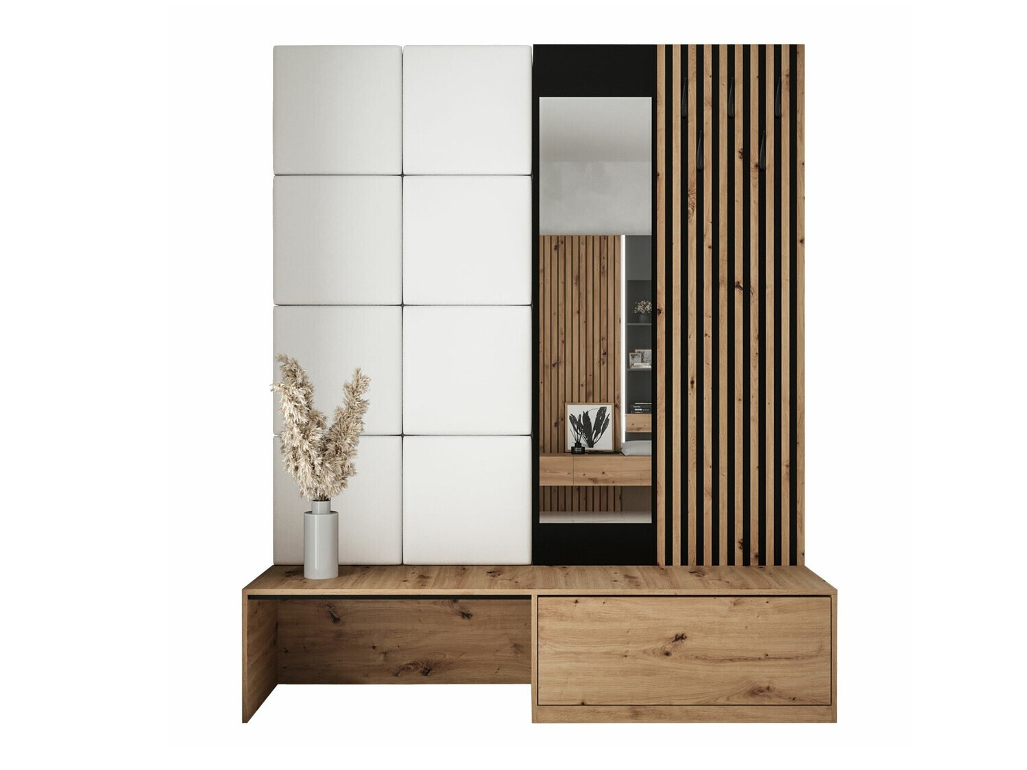 Prieškambario komplektas Fabor (Artisan ąžuolas + Soft 017)