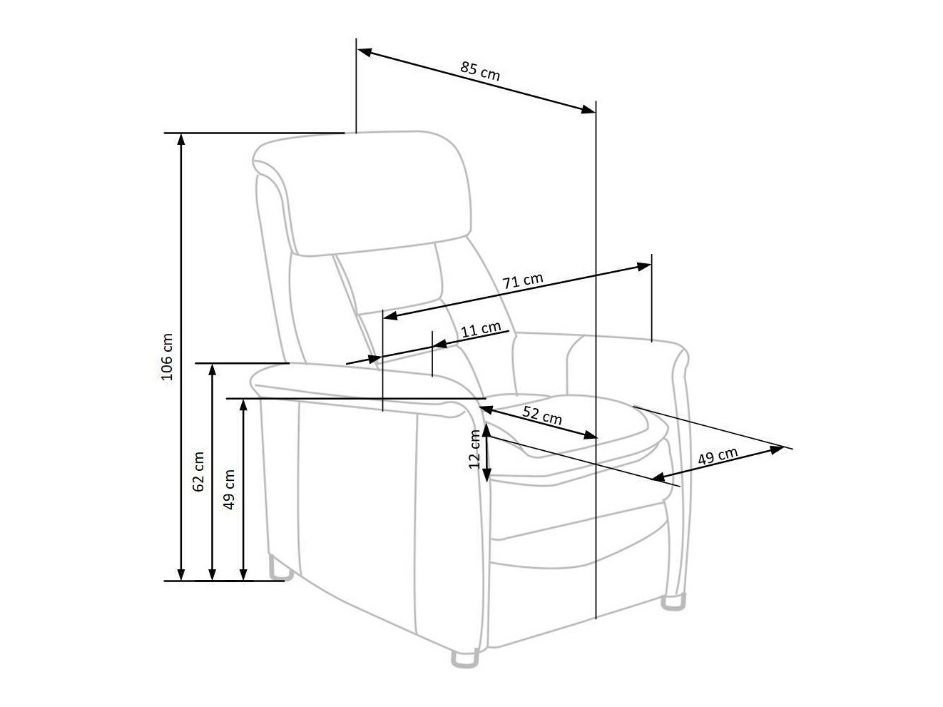 Fotelis reglaineris Houston 1030 (Smėlinė)