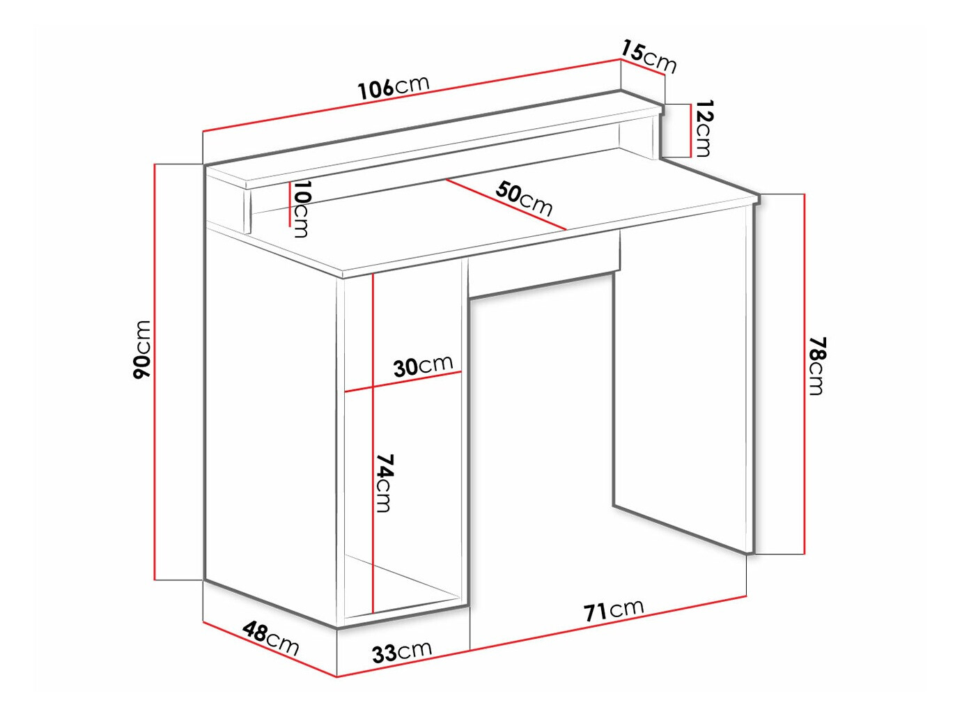 Kompiuterinių žaidimų stalas Lila I (Balta)