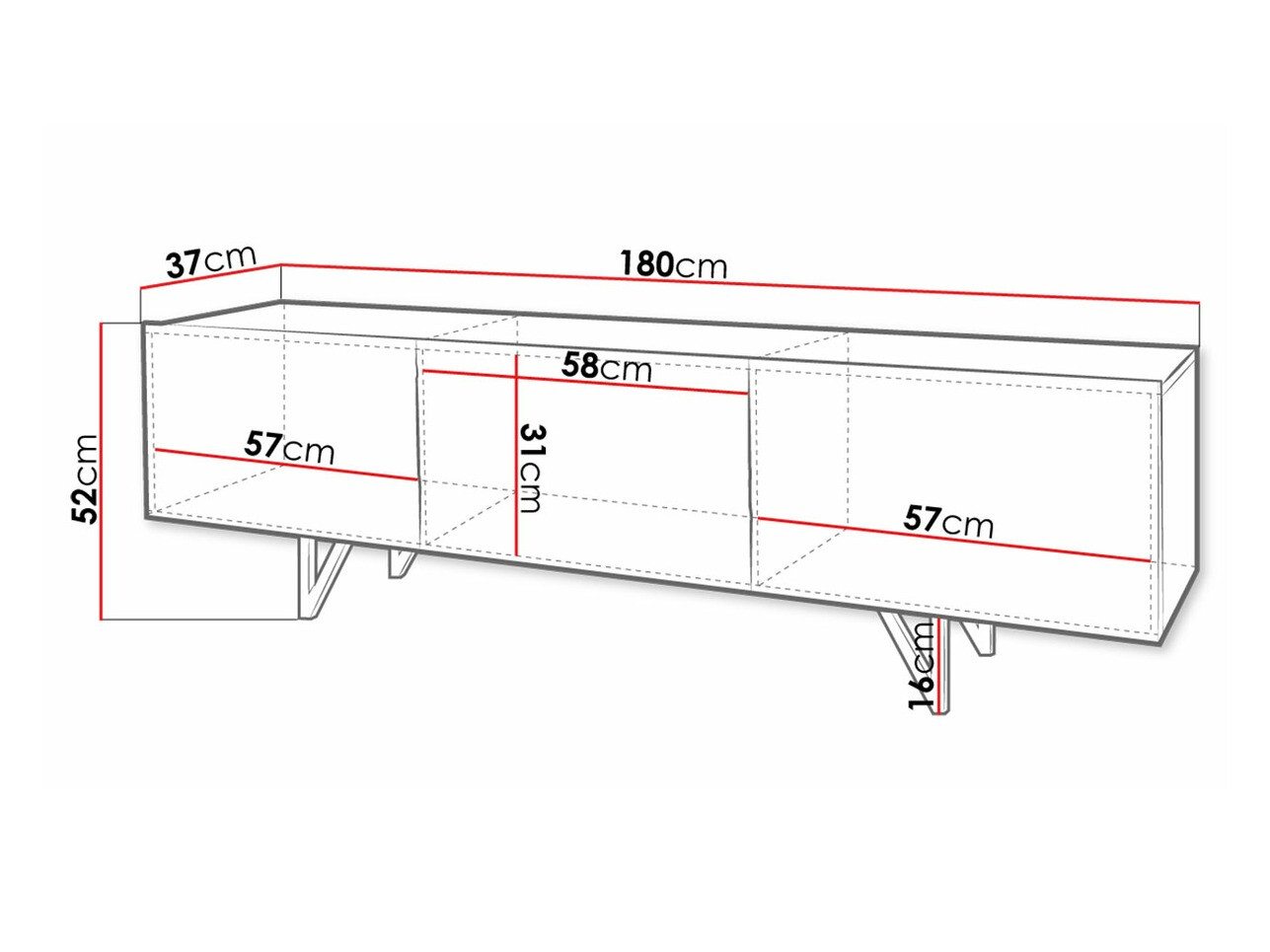 TV staliukas Audis (Balta + Blizgi balta)
