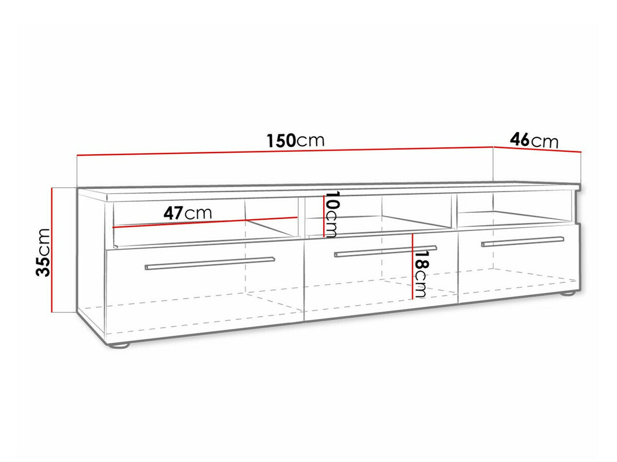 TV staliukas Nashville 100 (Balta + Blizgi balta)