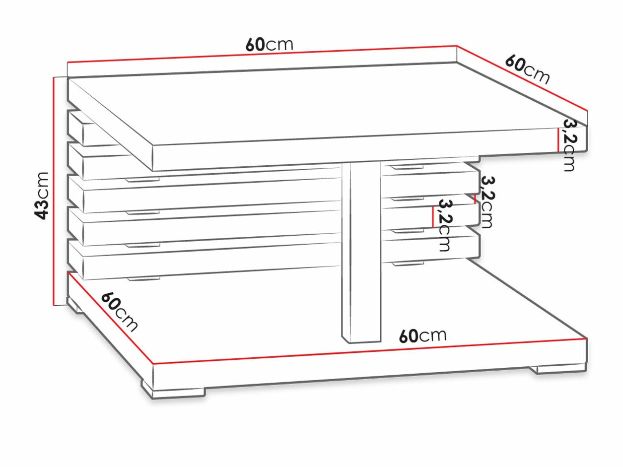 Žurnalinis staliukas Goodyear 123 (Artisan ąžuolas)