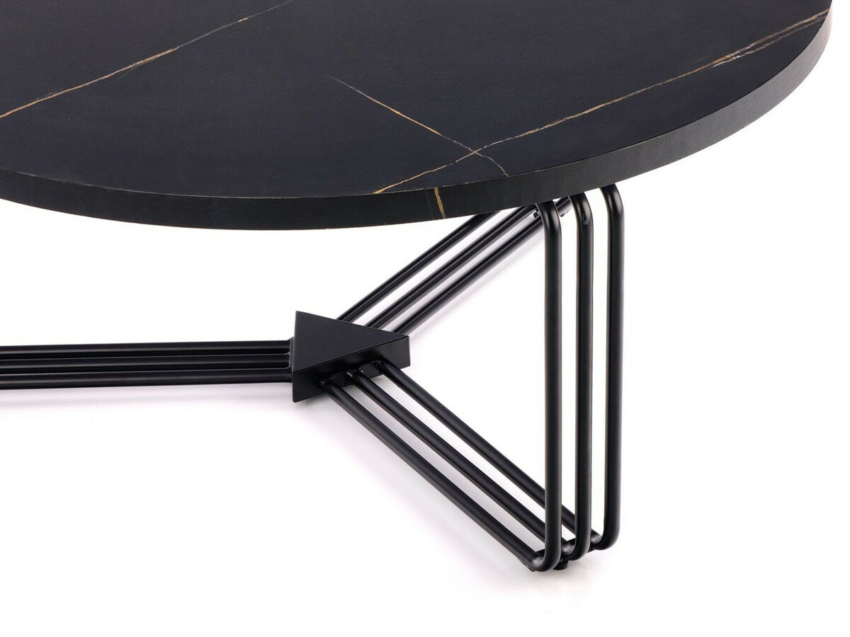 Žurnalinis staliukas Houston 1275 (Juodas marmuras + Juoda)