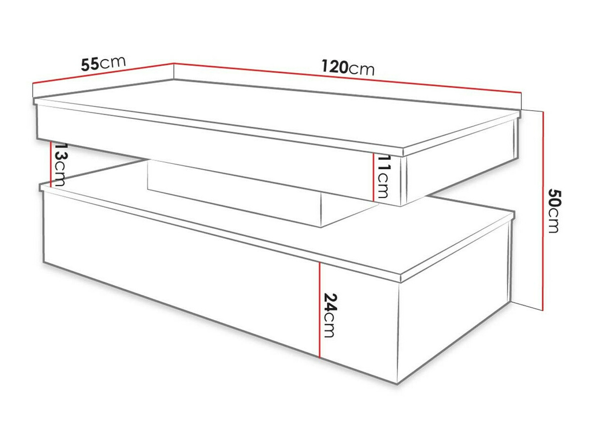 Žurnalinis staliukas Monfero (Juoda + Blizgi juoda)