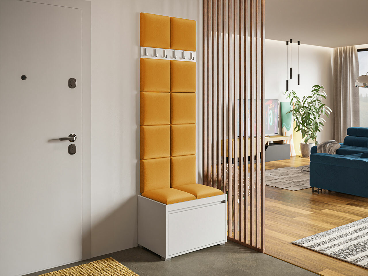 Prieškambario komplektas Comfivo Pinus VII (Balta + Manila 32)