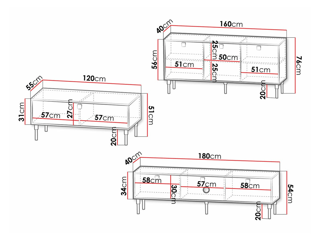 Svetainės komplektas Merced 124 (Juoda + Auksinė)