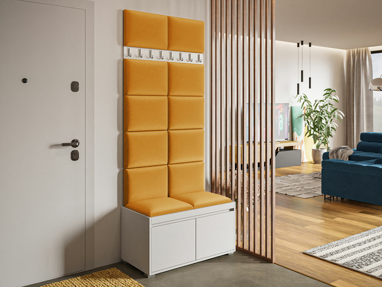 Prieškambario komplektas Comfivo Pinus IV (Balta + Manila 32)