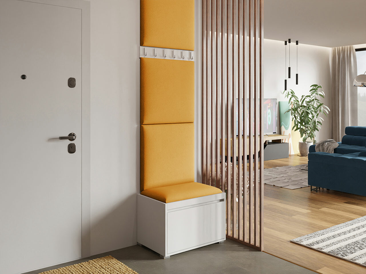 Prieškambario komplektas Comfivo Pinus IX (Balta + Manila 32)