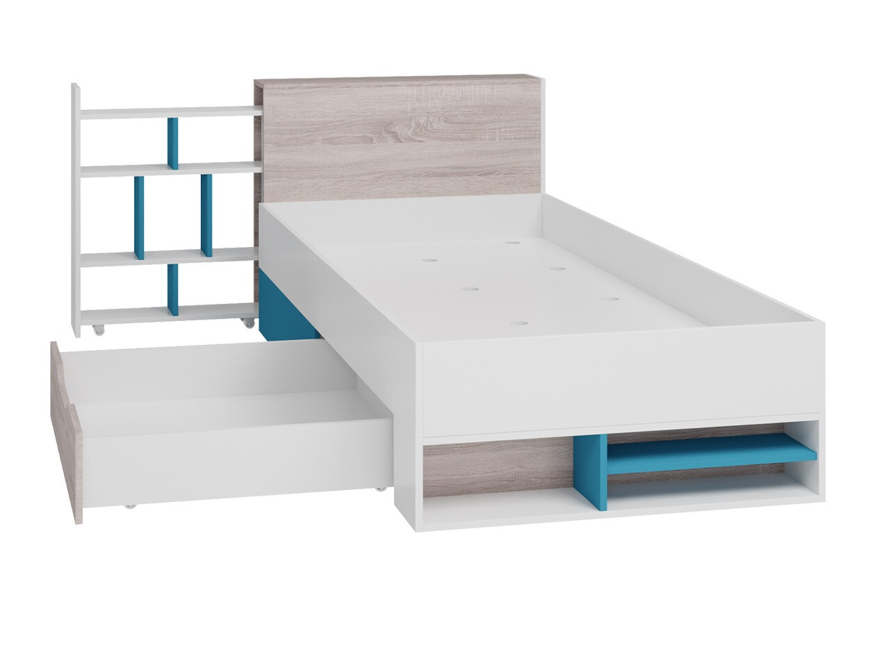 Vaikų kambario komplektas Camteso 114 (Juoda + Ąžuolas + Smėlinė)