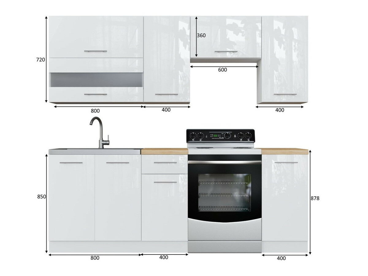 Modulinis virtuvės komplektas Tiffa White 117