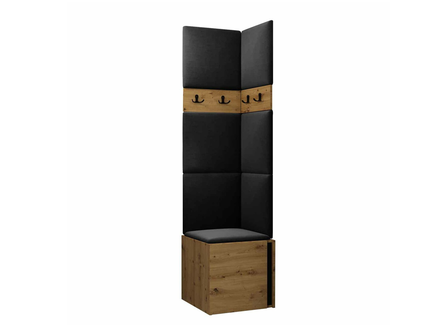 Prieškambario komplektas Pinis XXI (Artisan ąžuolas + Juoda)