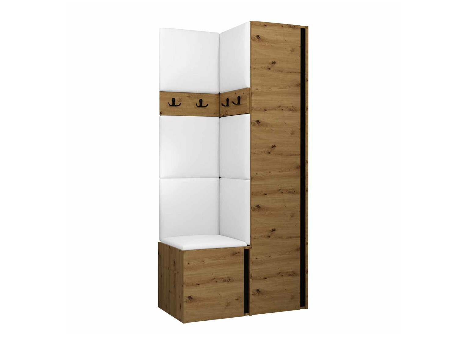 Prieškambario komplektas Pinis XXIV (Artisan ąžuolas + Juoda)