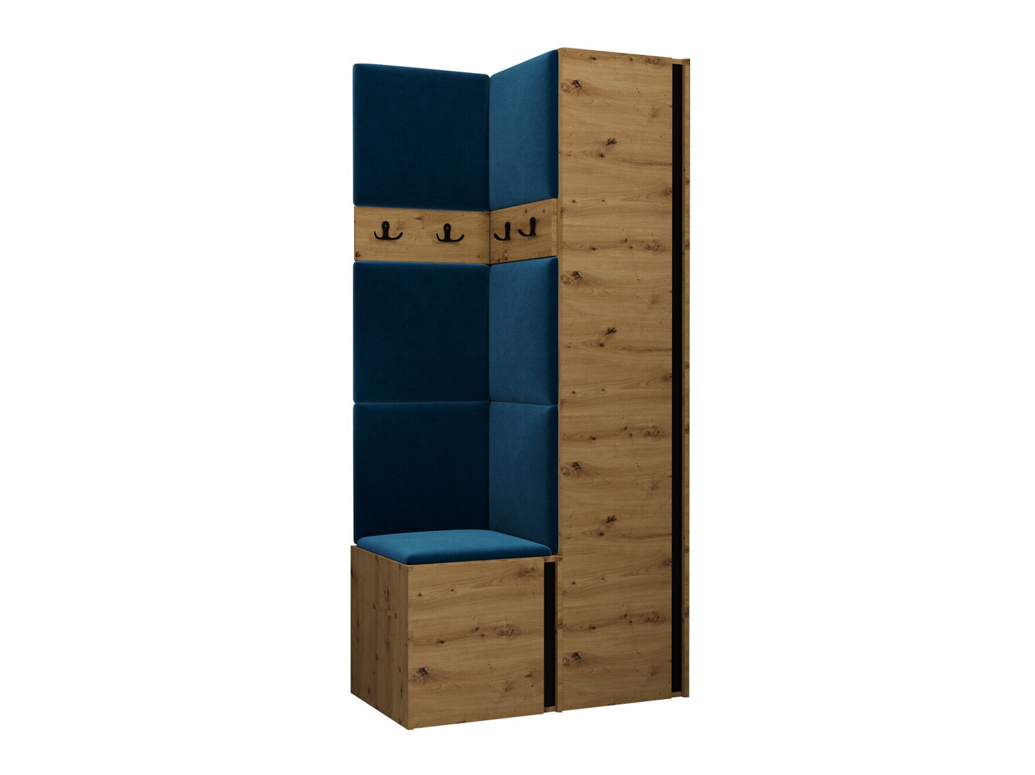 Prieškambario komplektas Pinis XXIV (Artisan ąžuolas + Juoda)