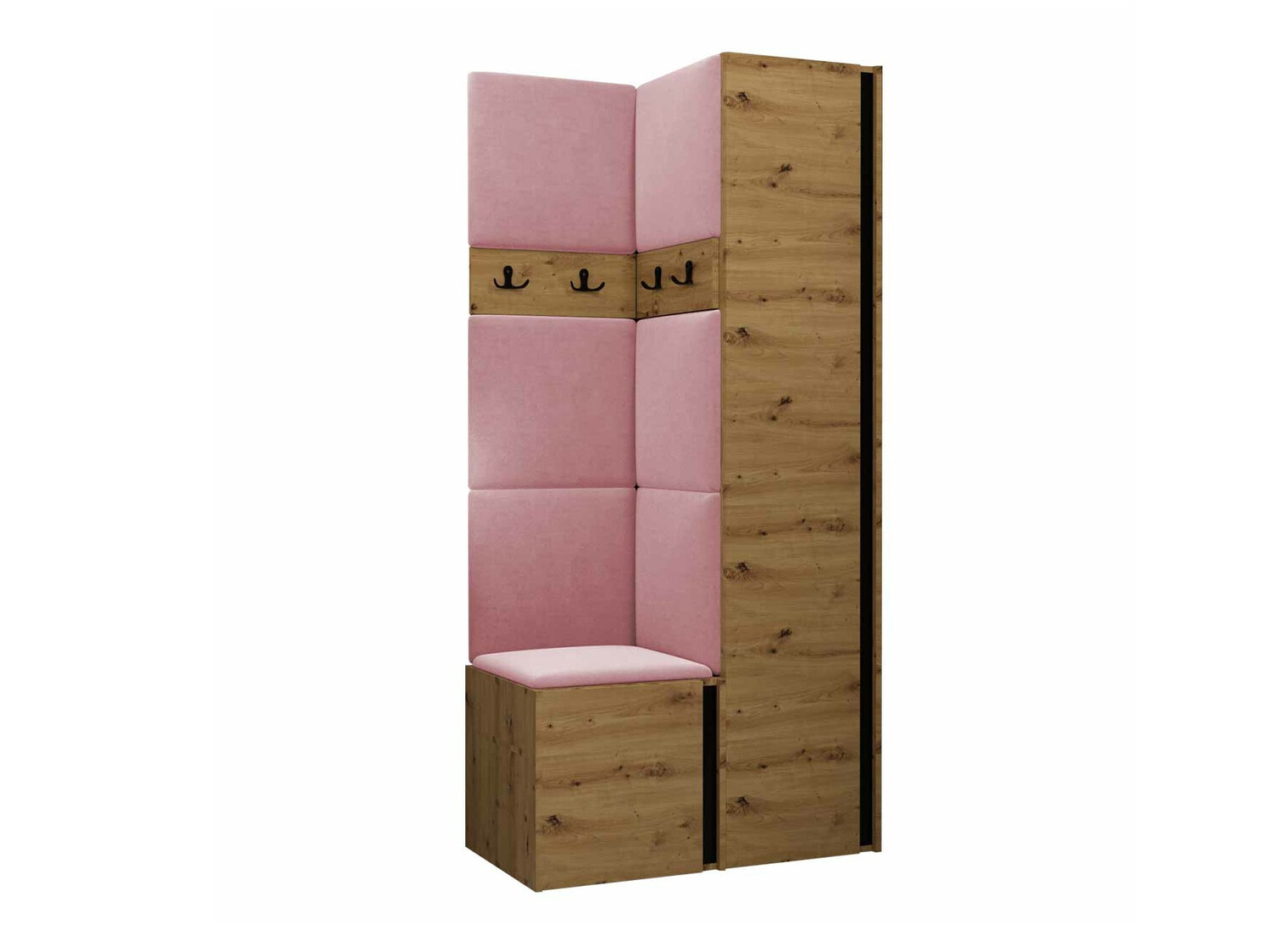 Prieškambario komplektas Pinis XXIV (Artisan ąžuolas + Juoda)