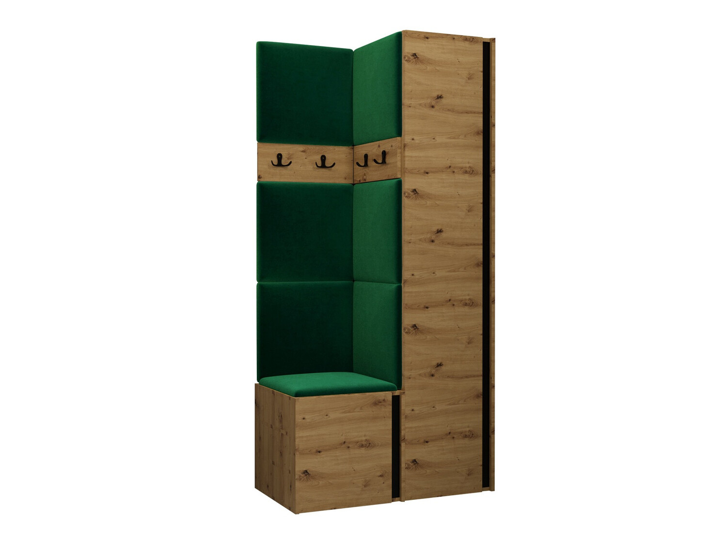 Prieškambario komplektas Pinis XXIV (Artisan ąžuolas + Juoda)