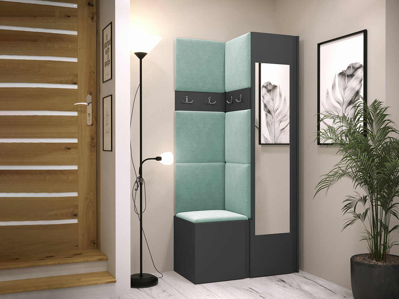 Prieškambario komplektas Hartford 354 (Grafitas)