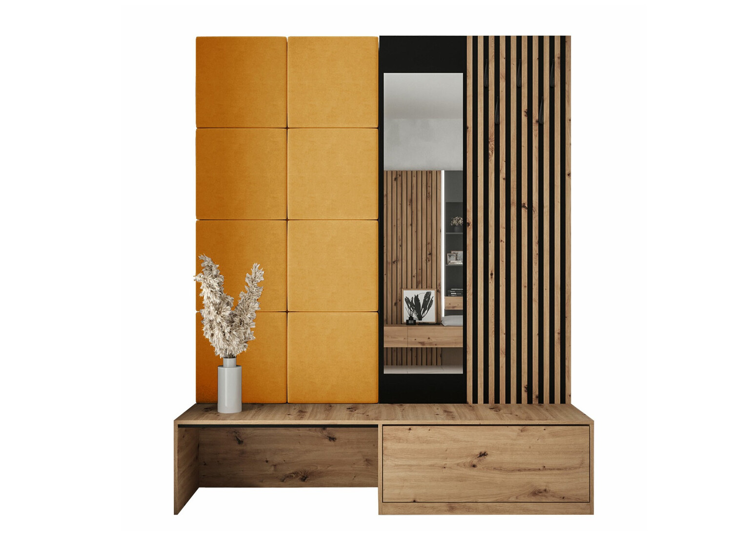 Prieškambario komplektas Fabor (Artisan ąžuolas + Manila 32)