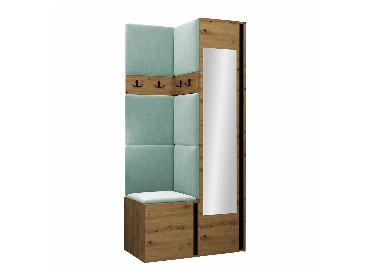 Prieškambario komplektas Pinis XXV (Artisan ąžuolas + Juoda)