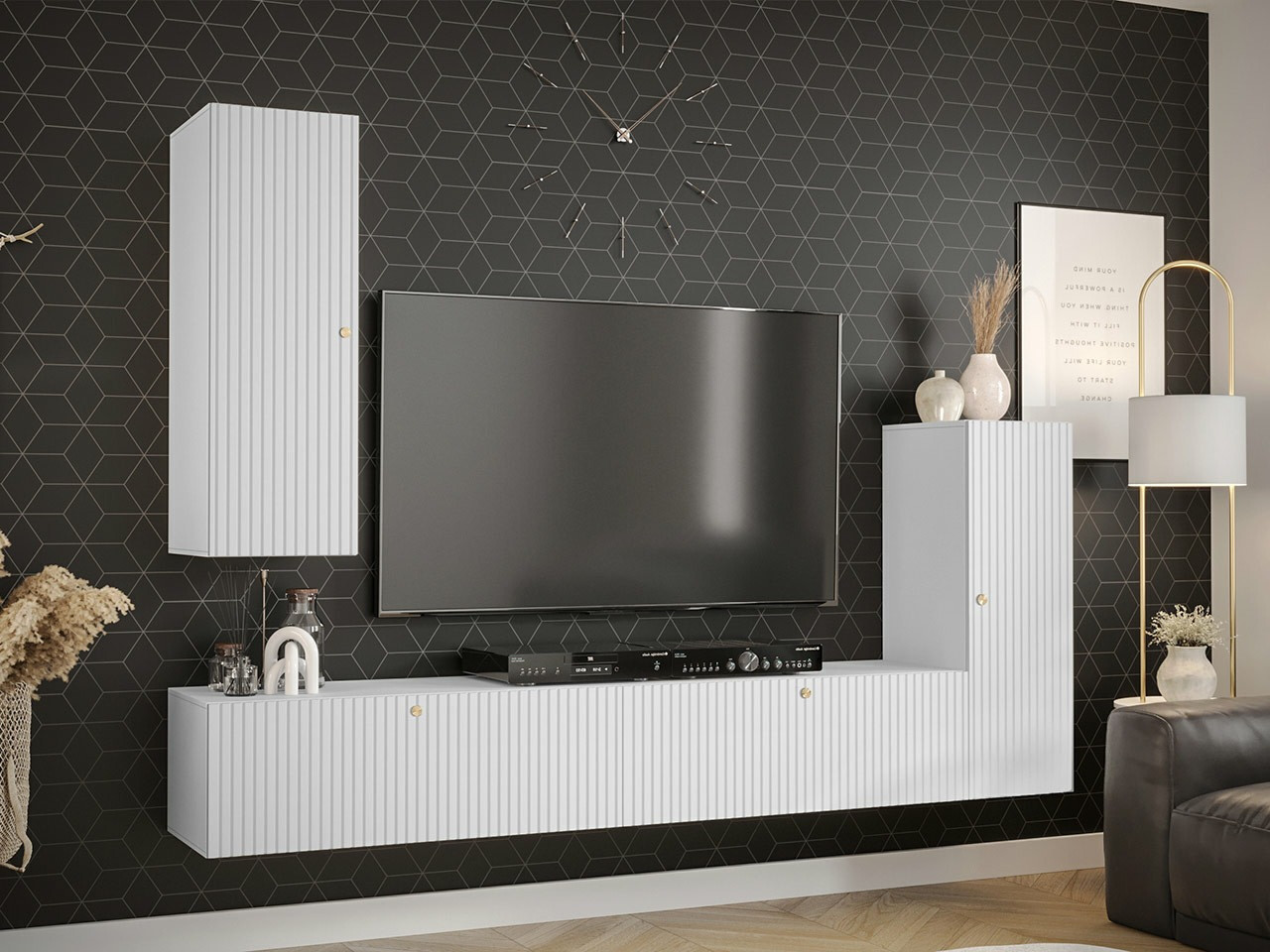 Svetainės komplektas Anulio I (Balta)