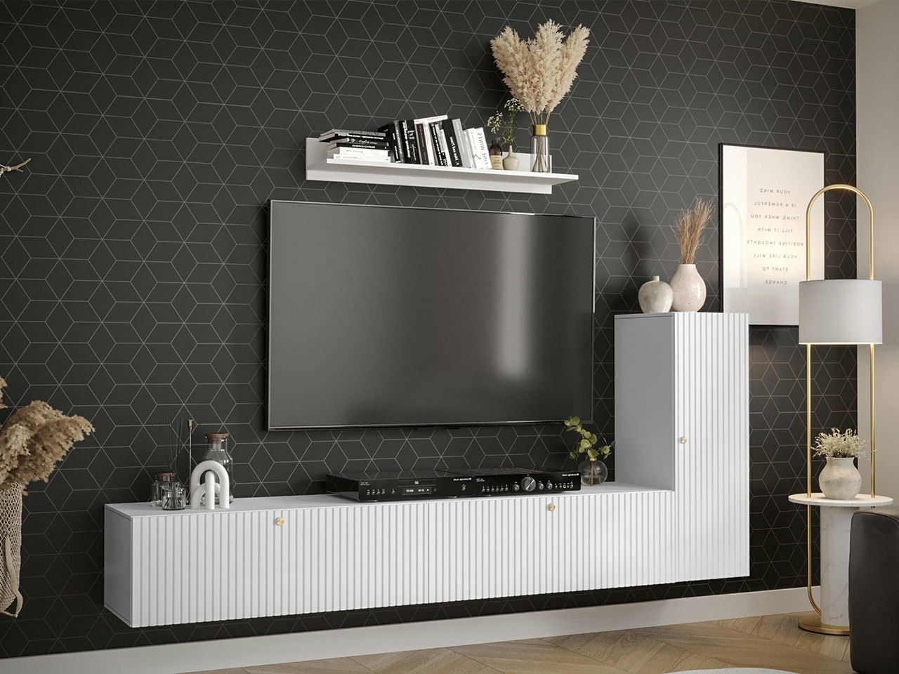 Svetainės komplektas Anulio III (Balta)