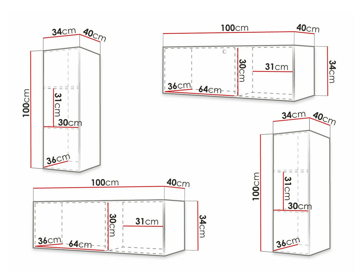 Svetainės komplektas Elblaru 107 (Balta)