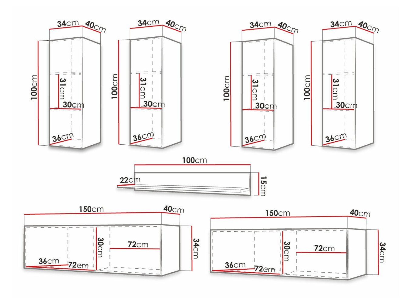 Svetainės komplektas Anulio IV (Juoda)