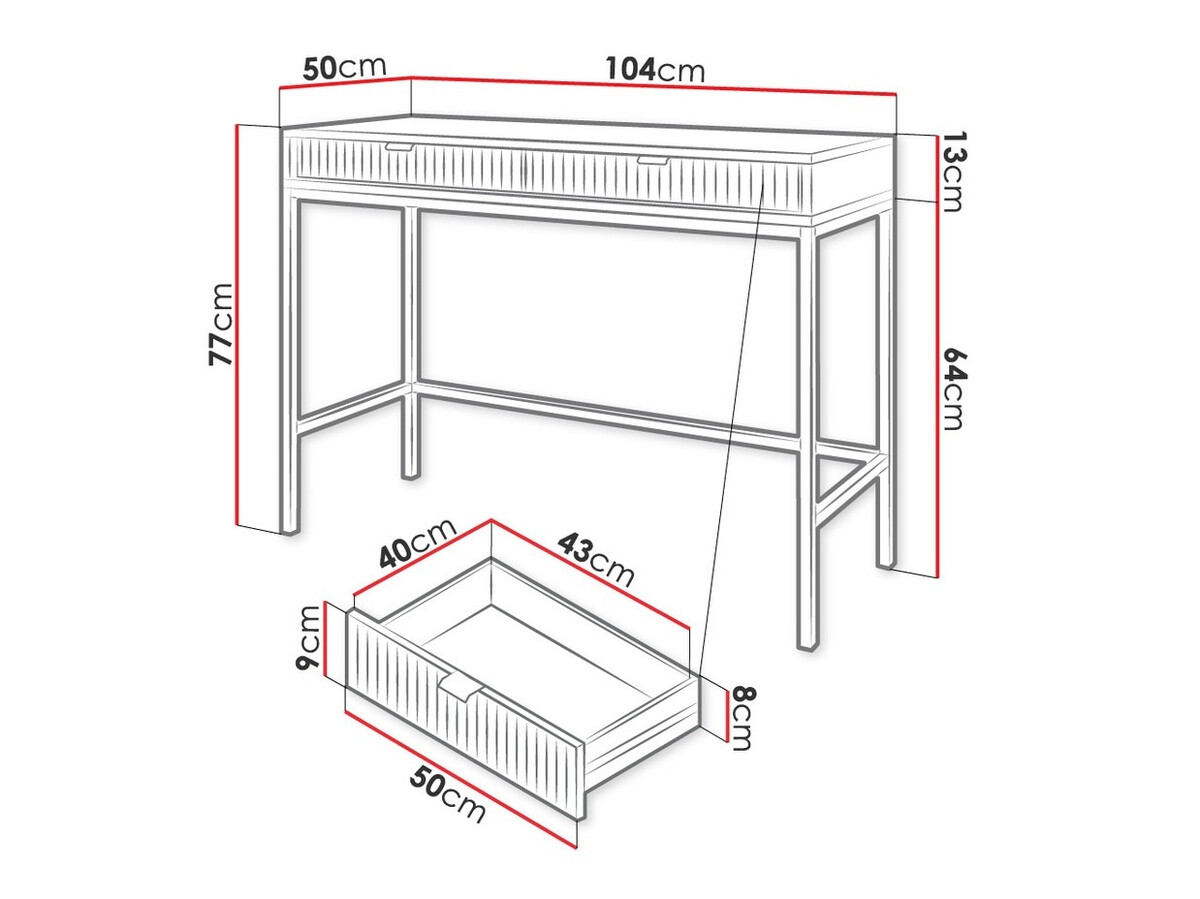 Darbo stalas Lima L109 (Pilka + Juoda)