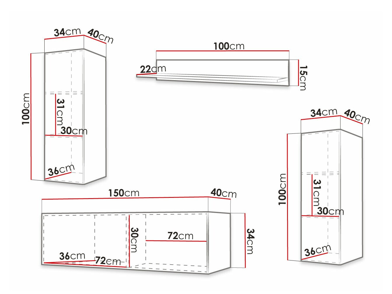 Svetainės komplektas Anulio IX (Juoda)