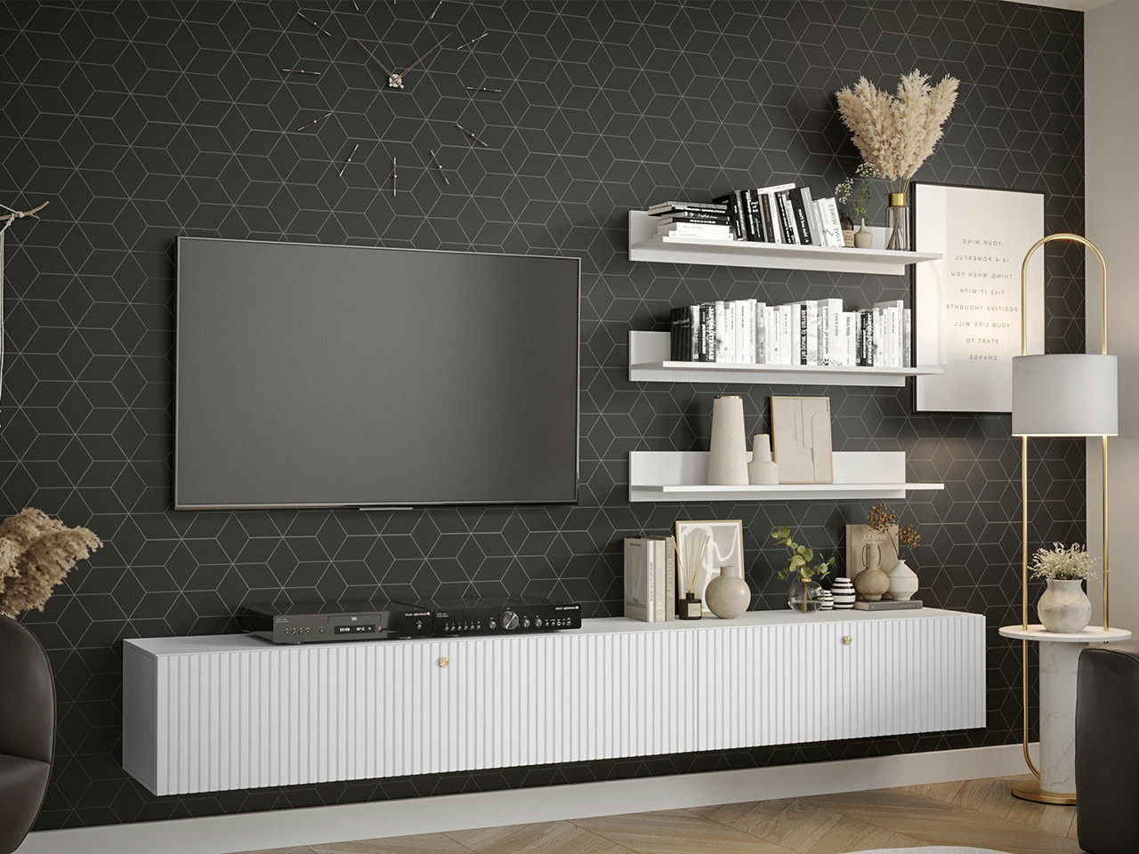 Svetainės komplektas Anulio X (Balta)