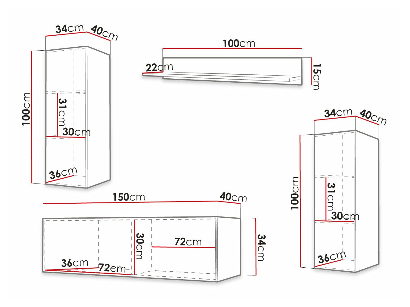 Svetainės komplektas Elblaru 124 (Juoda)