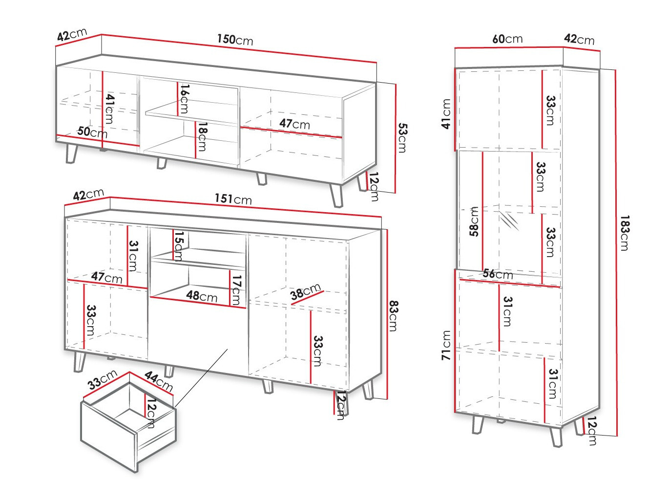 Svetainės komplektas Comes I (Juoda + Votan ąžuolas)