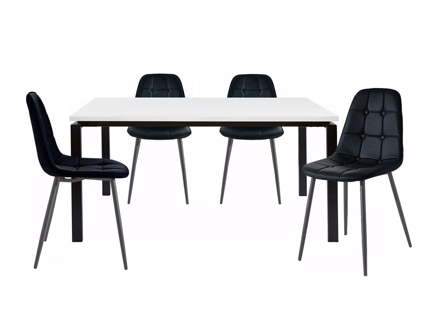 Valgomojo komplektas Denton 275 (Balta + Juoda)