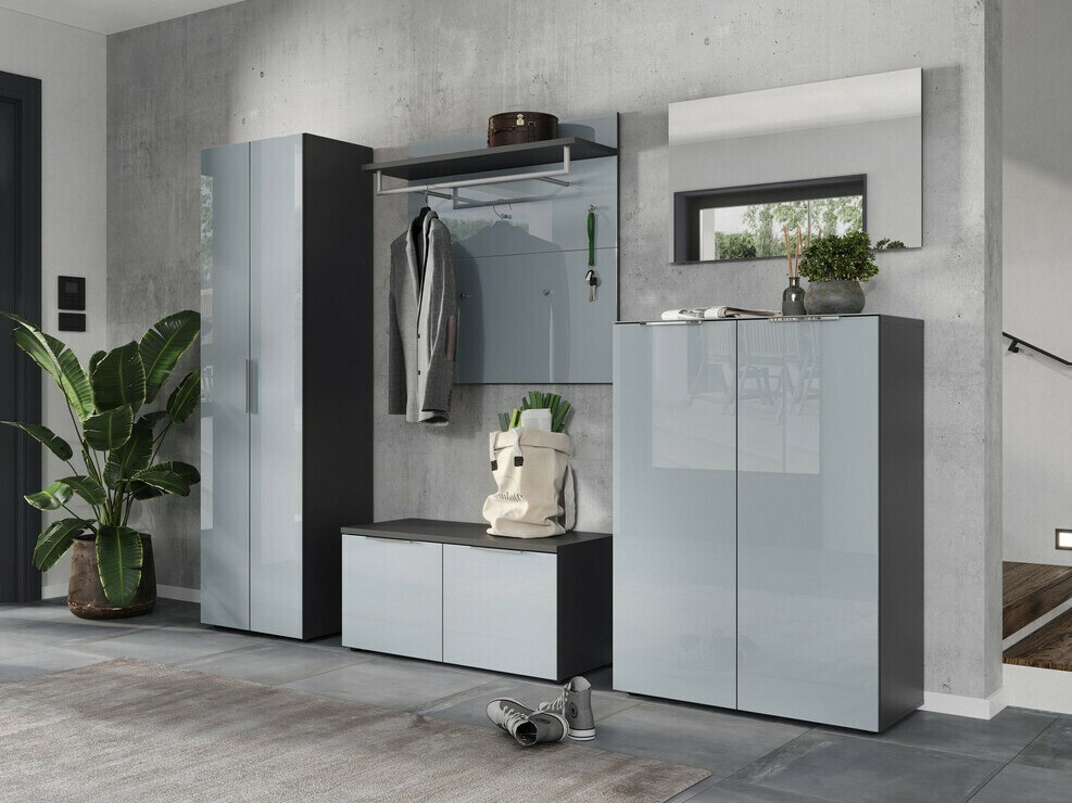 Batų dėžė Fivsori 106 (Blizgi pilka + Grafitas)