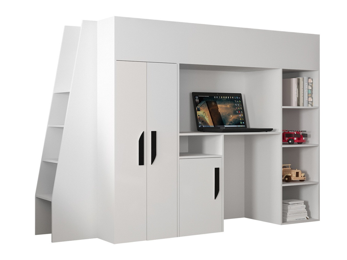 Aukšta lova Hartford 355 (Balta + Blizgi balta + Juoda)