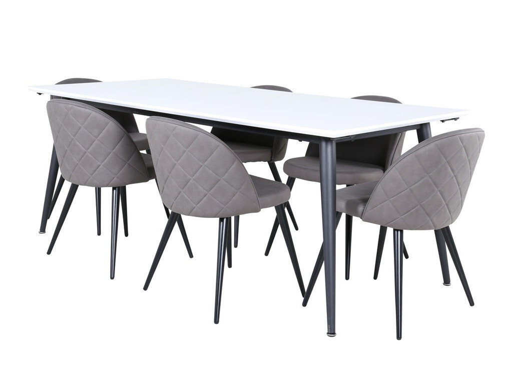 Valgomojo komplektas Dallas 3303 (Juoda + Pilka)