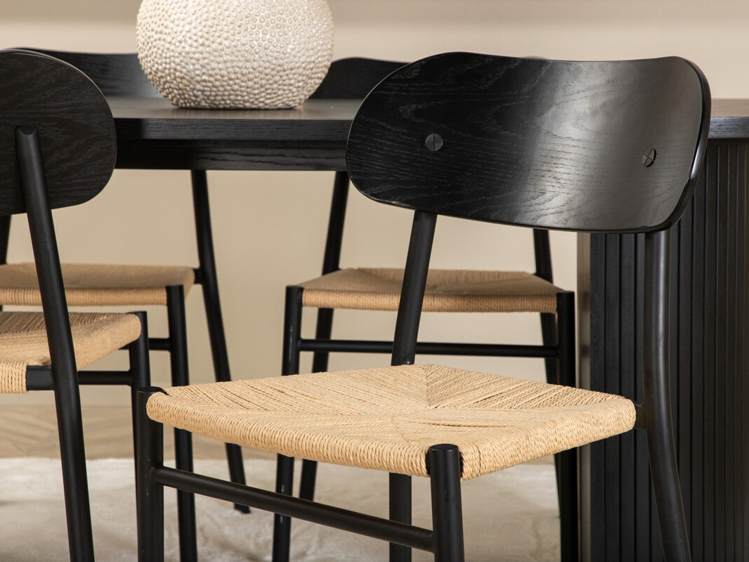 Valgomojo komplektas Dallas 3314 (Juoda + Šviesi ruda)