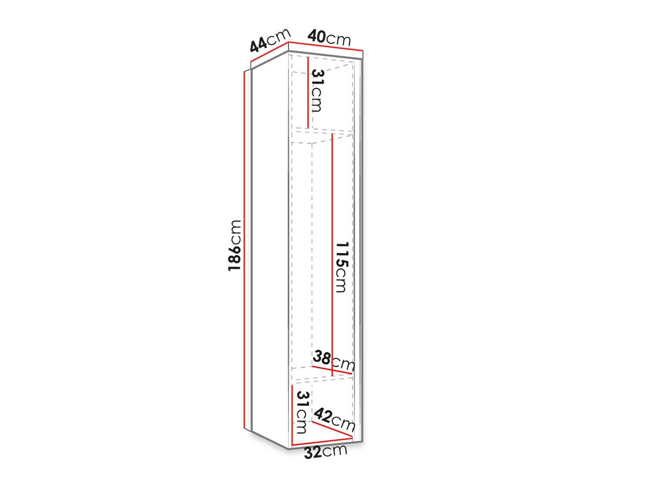 Spinta Hartford 370 (Artisan ąžuolas + Juoda)
