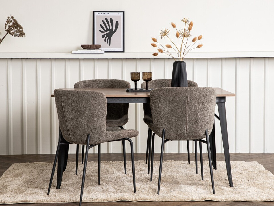 Valgomojo komplektas Dallas 3363 (Ruda + Juoda)