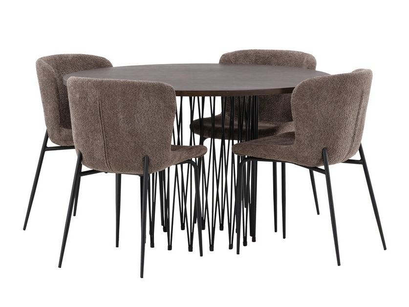 Valgomojo komplektas Dallas 3379 (Ruda + Juoda)