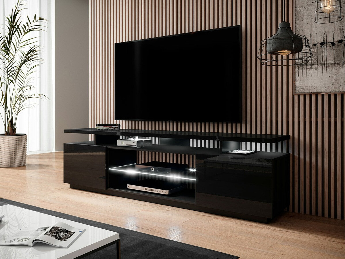 TV staliukas Figura (Juoda + Blizgi juoda)