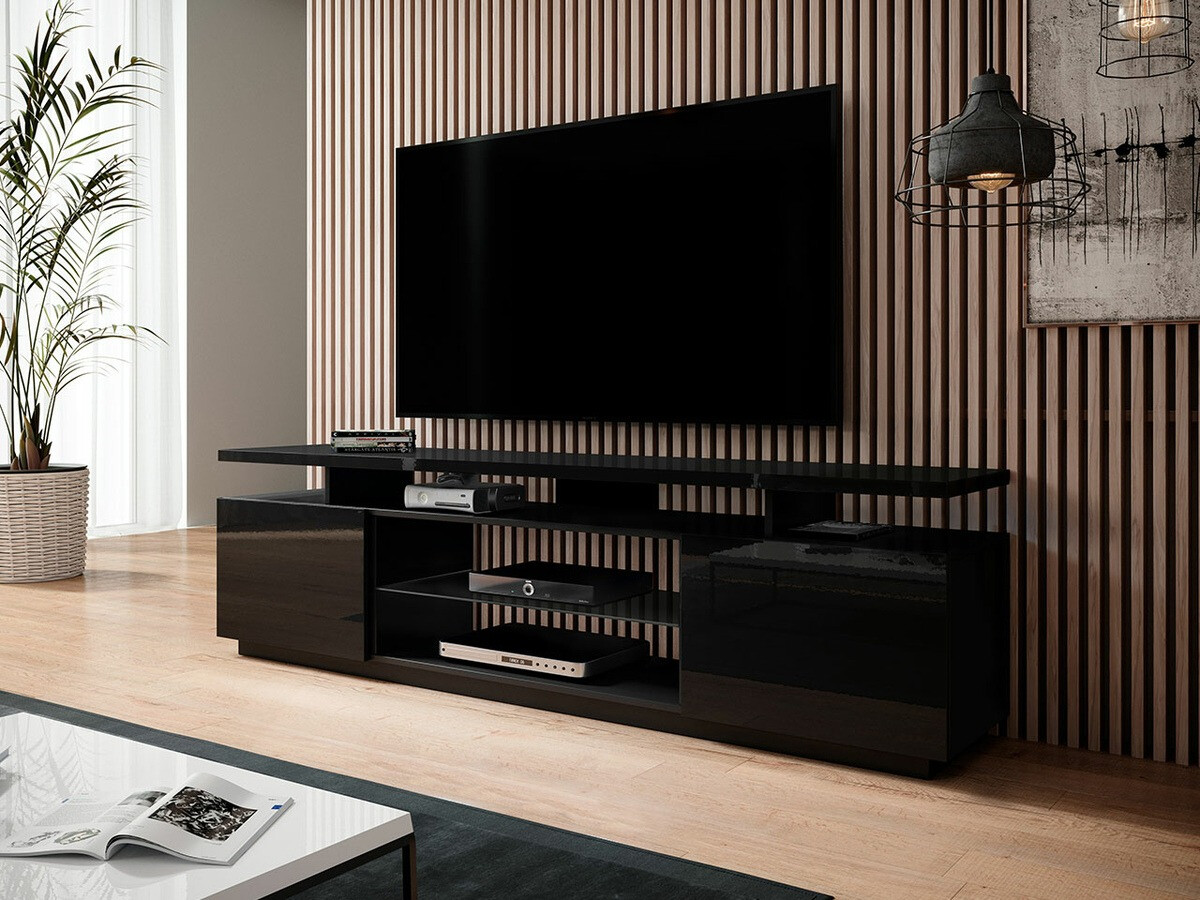 TV staliukas Figura (Juoda + Blizgi juoda)