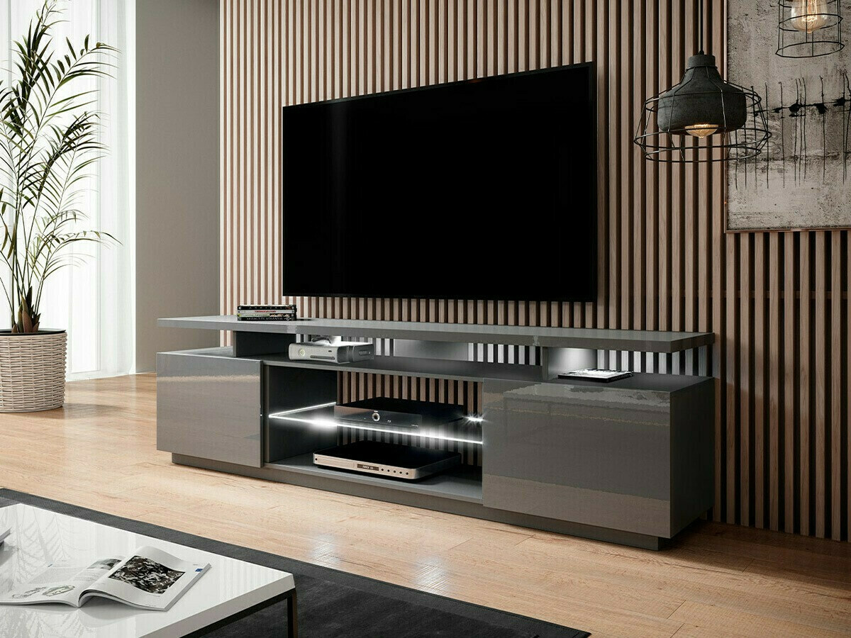 TV staliukas Figura (Pilka + Blizgus pilkas)