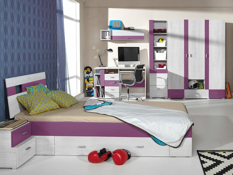 Spinta Omaha D123 (Balinta pušis + Violetinė)