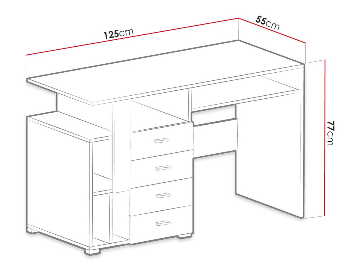 Darbo stalas Omaha D135 (Balinta pušis + Violetinė)