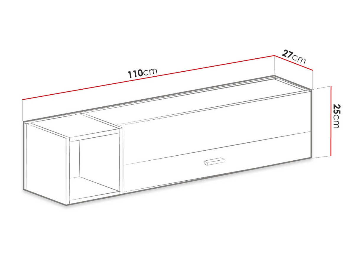 Pakabinama spintelė Omaha D136 (Balinta pušis + Ruda)