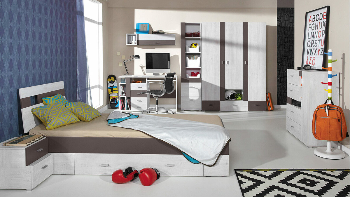 Pakabinama spintelė Omaha D136 (Balinta pušis + Ruda)